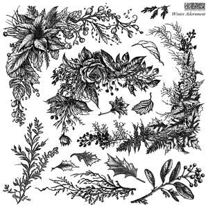 Winter Adornment Stamp 12x12" - IOD Iron Orchid Designs